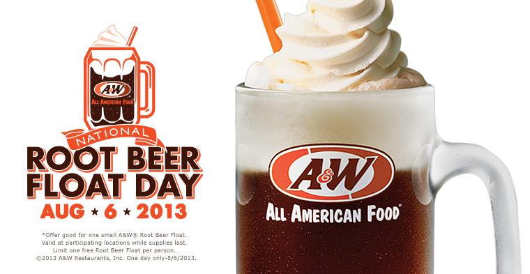 free a&w root beer float on August 6, 2013