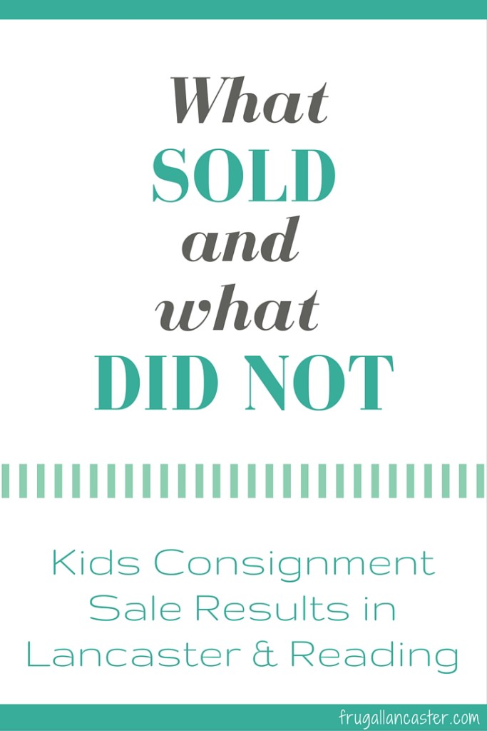 What Sold and What Did Not at My First Kids Consignment JBF Sale