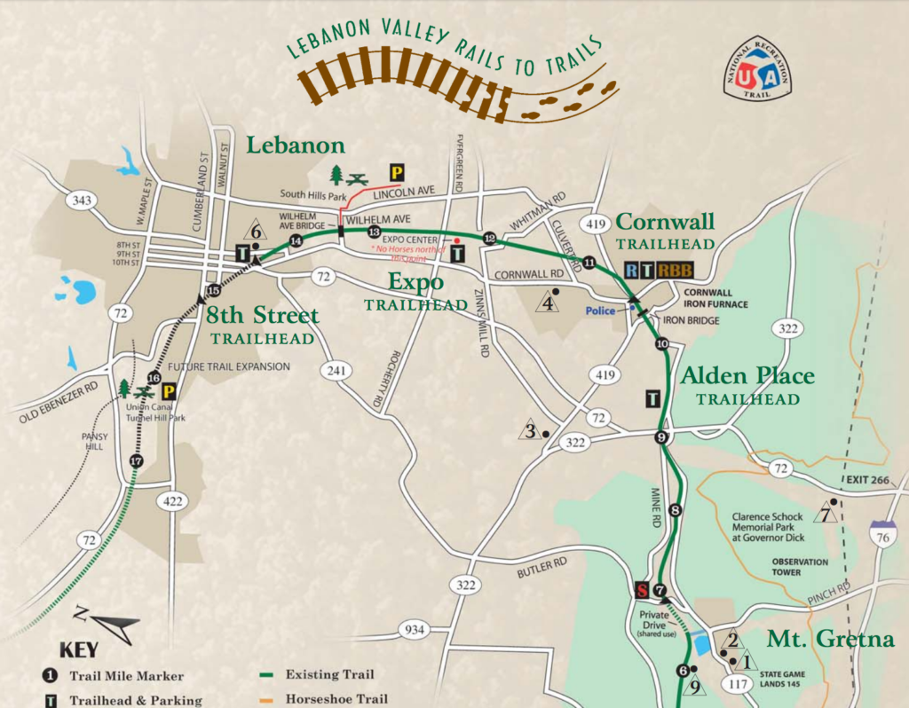 lebanon valley rails to trails printable map with kids