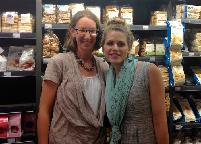 crystal and kathy in grocery store in south africa