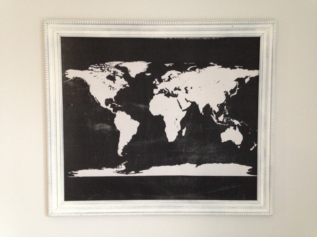 free chalkboard world map wall art