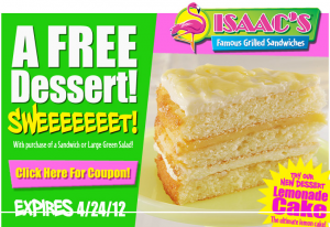 isaac's free dessert