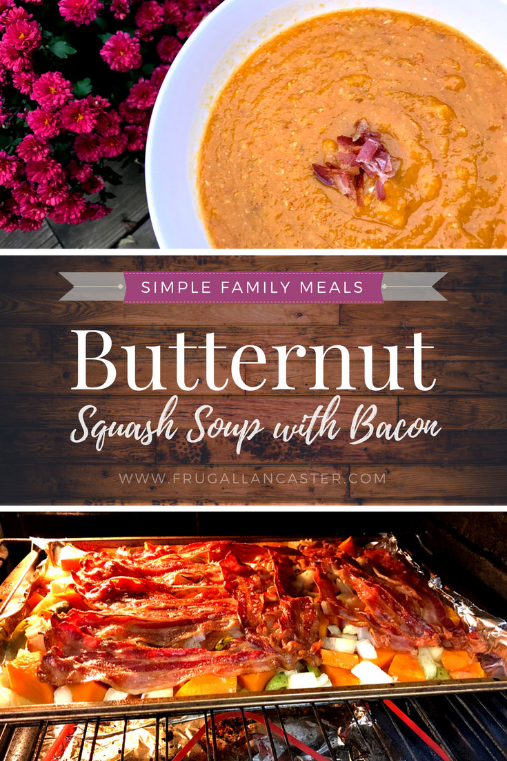 roasted butternut squash soup with bacon